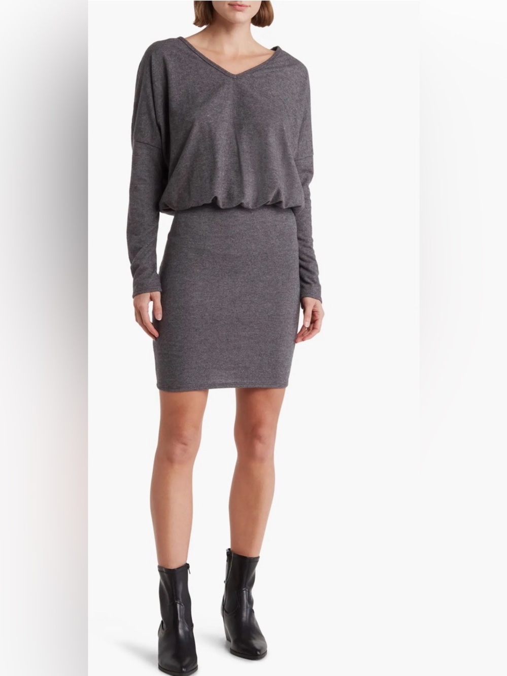 White House Black Market Long Dolman Sleeve Knit Sweater Dress. V-neck. S. NWT